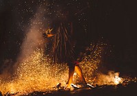 Person walking on fire, Ubud, Indonesia. Original public domain image from Wikimedia Commons