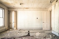 Dilapidated room in an abandoned house. Original public domain image from Wikimedia Commons