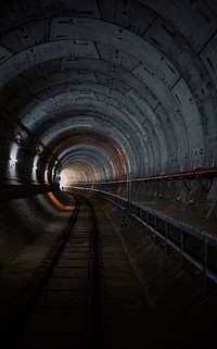 Train rail tunnel. Original public domain image from Wikimedia Commons