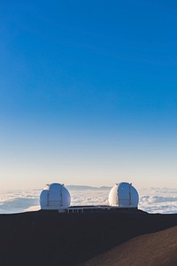 Observatory on top of a mountain. Original public domain image from Wikimedia Commons