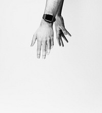 Hands with smartwatch. Original public domain image from Wikimedia Commons