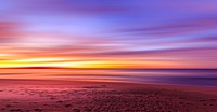 Beach with purple orange sunset. Original public domain image from Wikimedia Commons