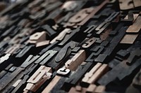 Close-up of pieces of wooden type. Original public domain image from Wikimedia Commons