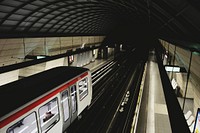 Bullet train leaves the platform in the city. Original public domain image from <a href="https://commons.wikimedia.org/wiki/File:Eclipse_(Unsplash).jpg" target="_blank" rel="noopener noreferrer nofollow">Wikimedia Commons</a>