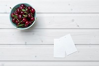 Cherries in a bowl. Original public domain image from Wikimedia Commons