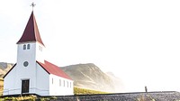 Quaint chapel in a field near mountains. Original public domain image from Wikimedia Commons