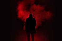 Man silhouette, red background. Original public domain image from Wikimedia Commons