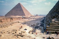 Pyramid, desert destination for travel. Original public domain image from Wikimedia Commons