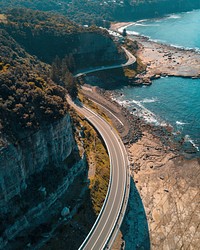 Flight Over Sea Cliff Bridge. Original public domain image from Wikimedia Commons