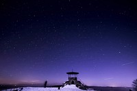 Concrete gazebo under starry sky. Original public domain image from Wikimedia Commons