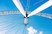 Low-angle shot of ferris wheel. Original public domain image from Wikimedia Commons