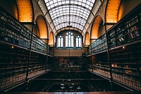 Library hall. Original public domain image from <a href="https://commons.wikimedia.org/wiki/File:Rijksmuseum,_Amsterdam,_Netherlands_(Unsplash).jpg" target="_blank">Wikimedia Commons</a>