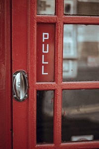 Pull sign on red door. Original public domain image from <a href="https://commons.wikimedia.org/wiki/File:Clem_Onojeghuo_2017-05-26_(Unsplash_gBnHMsAOWrs).jpg" target="_blank">Wikimedia Commons</a>