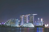 Singapore Skyline. Original public domain image from Wikimedia Commons