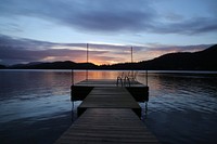 Wooden dock at the lake. Original public domain image from Wikimedia Commons