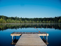 Brown wooden dock. Original public domain image from Wikimedia Commons