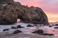 Rocky ocean. Original public domain image from Wikimedia Commons