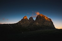 Mountain during sunset. Original public domain image from Wikimedia Commons