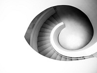 Down the stairs. Original public domain image from Wikimedia Commons