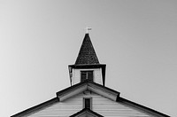 White and black concrete chapel. Original public domain image from Wikimedia Commons