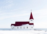 Chapel in V&iacute;k, Iceland. Original public domain image from Wikimedia Commons