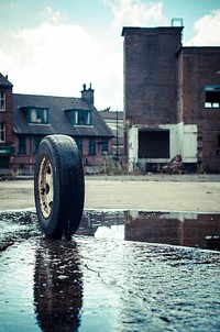 Rolling Tyre. Original public domain image from Wikimedia Commons