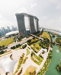 Marina bay sands, Singapore. Original public domain image from Wikimedia Commons