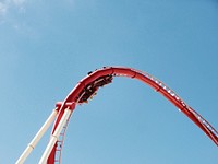 Universal Orlando roller coaster ride flipping upside down. Original public domain image from Wikimedia Commons