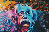 Einstein mural, location unknown, 26 June 2016. Original public domain image from Wikimedia Commons