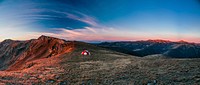 Camping on a mountain. Original public domain image from Wikimedia Commons