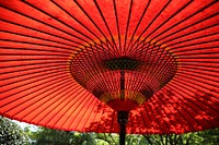 Red parasol. Original public domain image from Wikimedia Commons