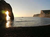 Rock structure by the sea. Original public domain image from Wikimedia Commons