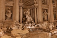 A close look of Trevi Fountain in Rome, Italy. Original public domain image from Wikimedia Commons