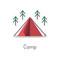 Illustration drawing style of camping icons collection