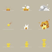 Set of explosion and bang icons