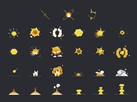 Set of explosion and bang icons