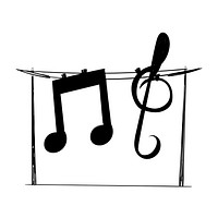 Hand drawing illustration of music entertainment concept