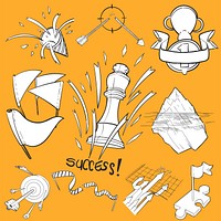 Hand drawing illustration set of successful