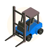 Warehouse forklift isolated on background