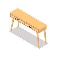 Wooden table isolated on background