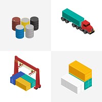Logistics business industrial isolated icon on background