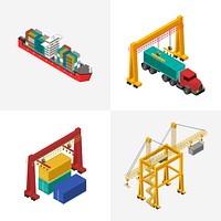 Logistics business industrial isolated icon on background