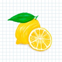 Hand drawn lemon watercolor style