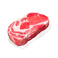 Hand drawn meat product watercolor style