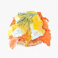 Food egg benedict psd hand drawn