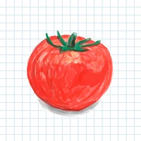 Hand drawn tomato watercolor style