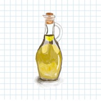 Hand drawn virgin olive oil watercolor style