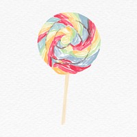 Watercolor sweet lollipop psd hand drawn