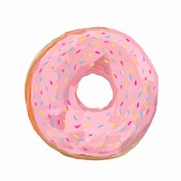 Hand drawn donut watercolor style