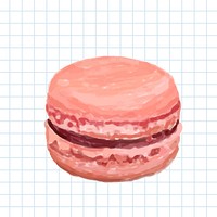 Hand drawn macaron watercolor style